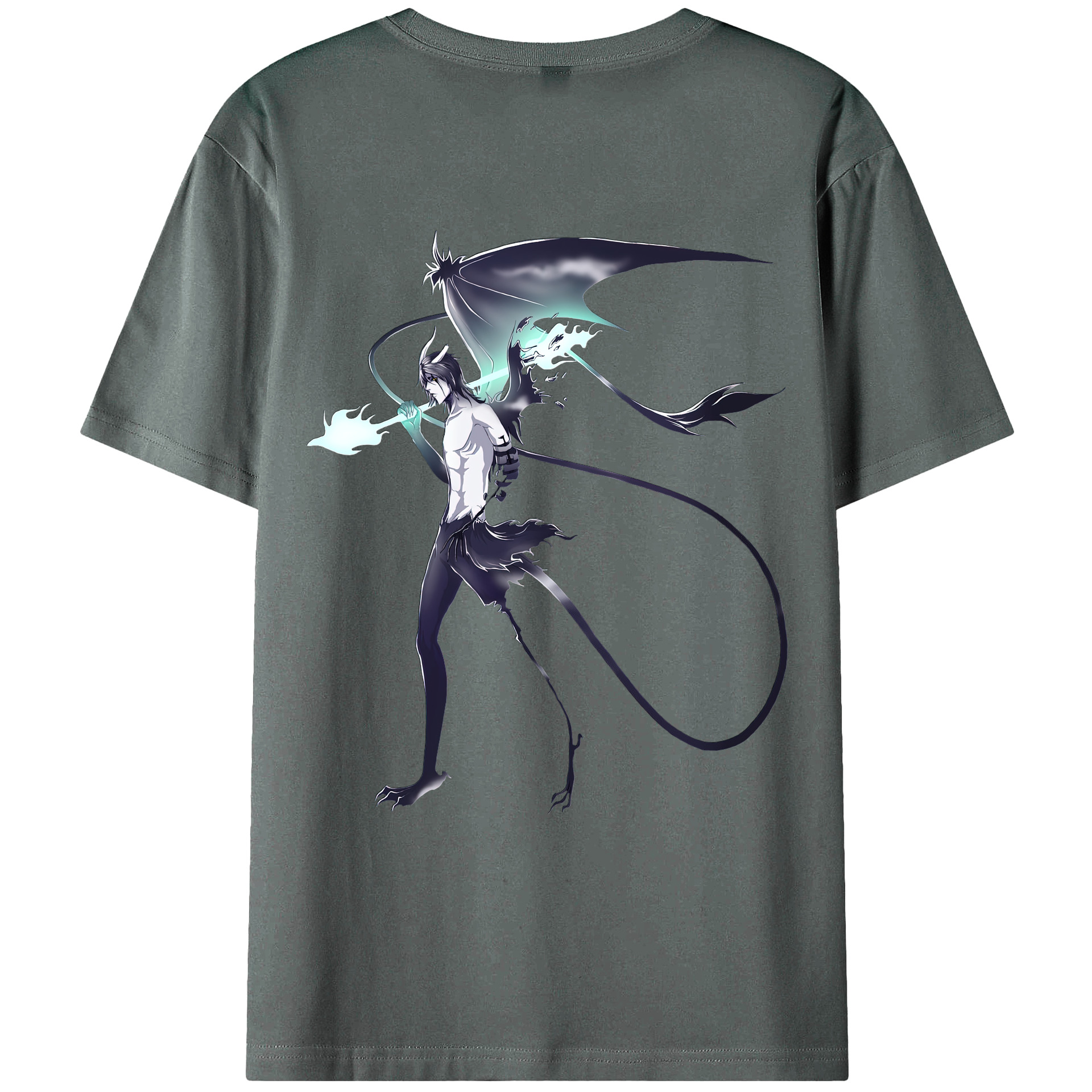（画像用） ブリーチ ウルキオラ·シファー BLEACH Ulquiorra cifer 綿100％ メンズ半袖Tシャツ（バックプリント） 通気性